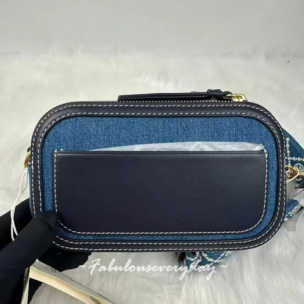 Tory Burch Mini Miller Denim Crossbody Bag 158637 NWT